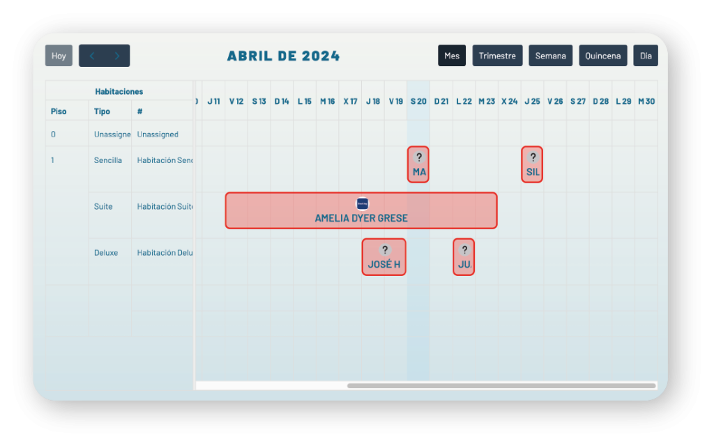 Visualiza el calendario de tus reservaciones de hotel